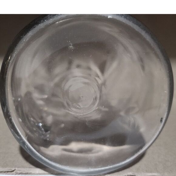 Hand-Blown Clear Crystal Water Pitcher Etched Flowers &‎ Leaves Applied Handle - Picture 10 of 10